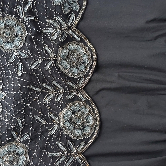 Pisarro Nights Black Vintage Maxi Beaded Sequin Gown 8 - Picture 6 of 8